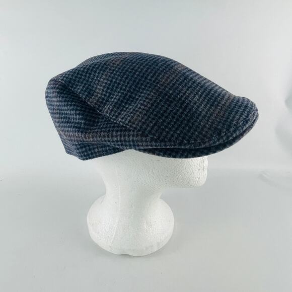 Dunnes Stores Navy Herringbone Newsboy Cap Hat Driving Golf Cabbie Large/XL - Picture 1 of 5